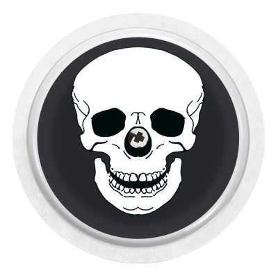Autocollant Décoratif Pour Lecteur FreeStyle Libre - Motif Skulls (Tête De Mort) - Couleur Rouge - Fabriqué En Allemagne - 7